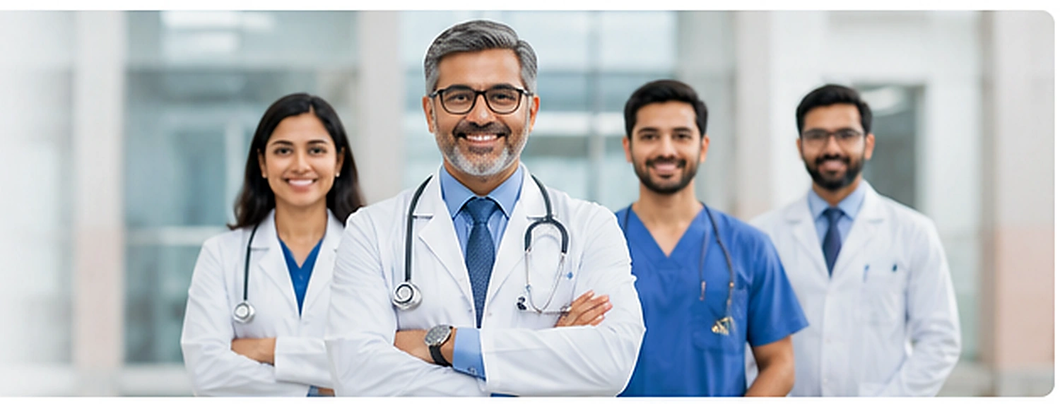 Multidisciplinary team of doctors and healthcare professionals